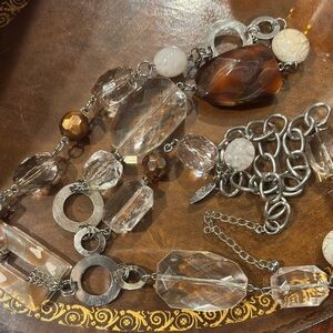 Vintage necklace with clear acrylic beads.